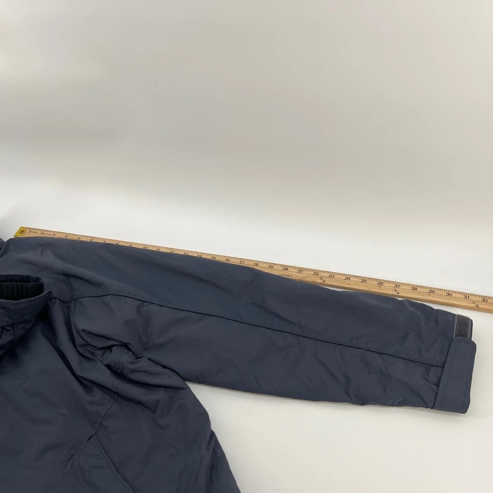 LL Bean Mens 3-in-1 System Jacket Navy Blue Fleece Liner Large 265905 with Hood